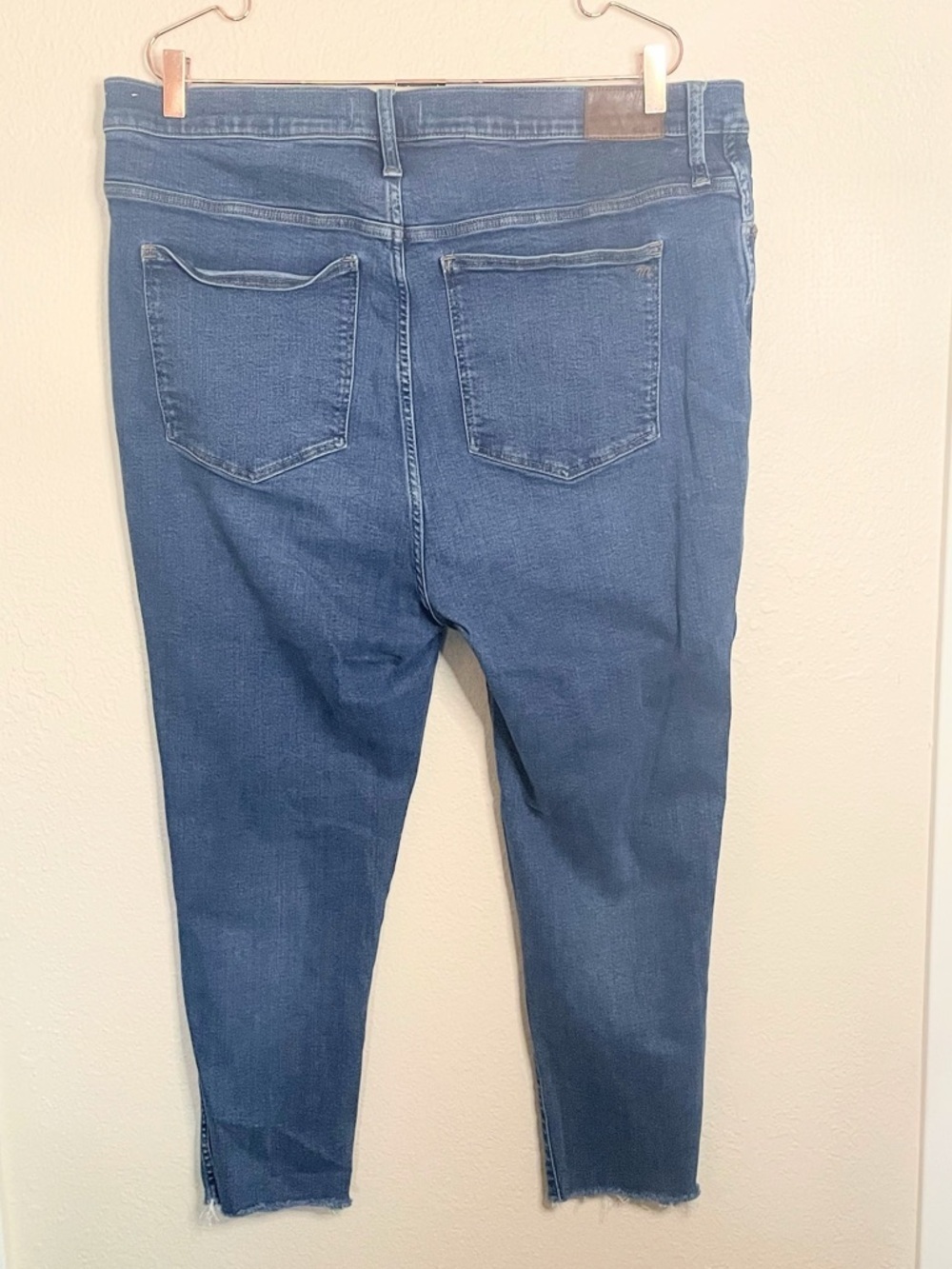 Madewell 10” High Rise Skinny Crop Jeans Raw Hem Blue Denim 35 - Picture 5 of 7